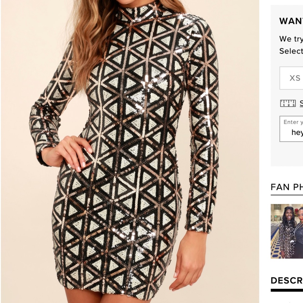 Waking Up in Vegas Rose Gold and White Sequin Dress, lulus